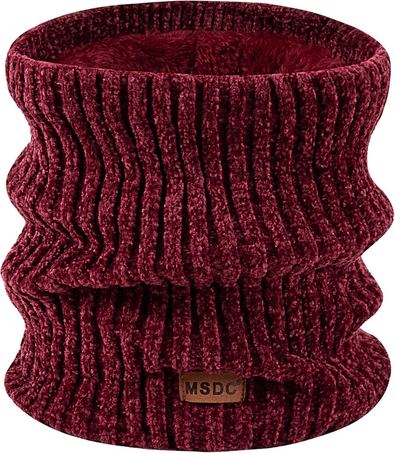 MSDC Winter Scarf for Women Neck Gaiter Warmer Chenille Fleece Face Mask Covering for Cold Weather Gifts - Image 1